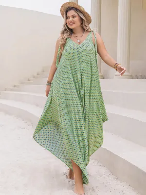 Wildflower Muse V-Neck Wide Leg Jumpsuit – Plus Size