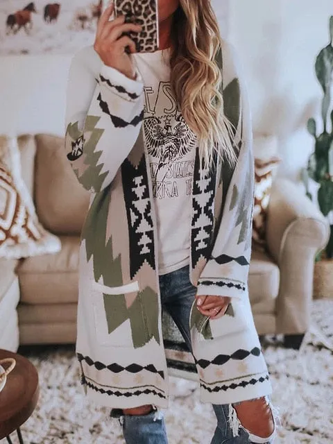 Women Coat Vintage Boho Casual