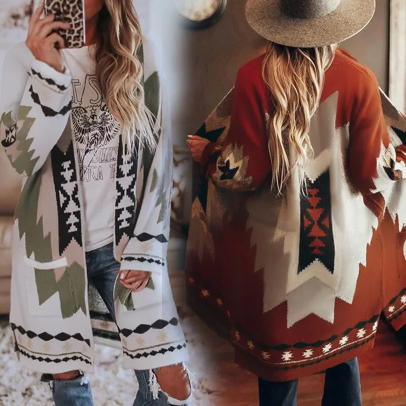 Women Coat Vintage Boho Casual