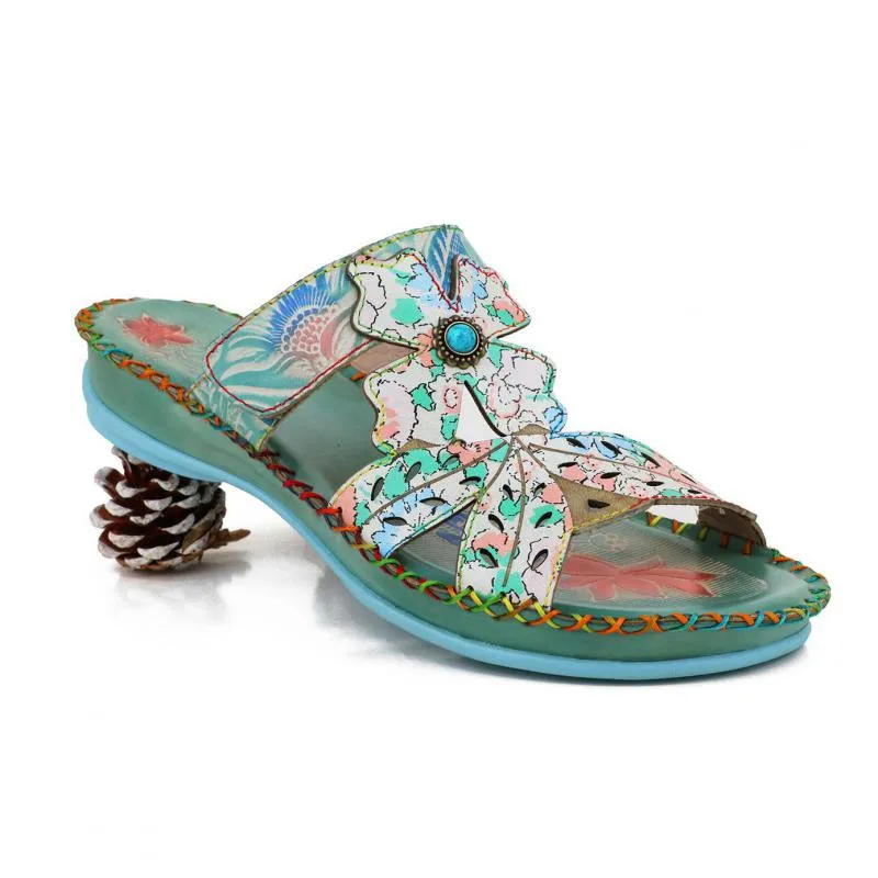Women Slippers  Genuine Leather Handmade Shoes