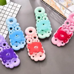 Women's Bathroom Non-slip Slippers Summer Home Bath Quick-drying Soft Bottom Sandals Donuts Hollow Leaking Slippers