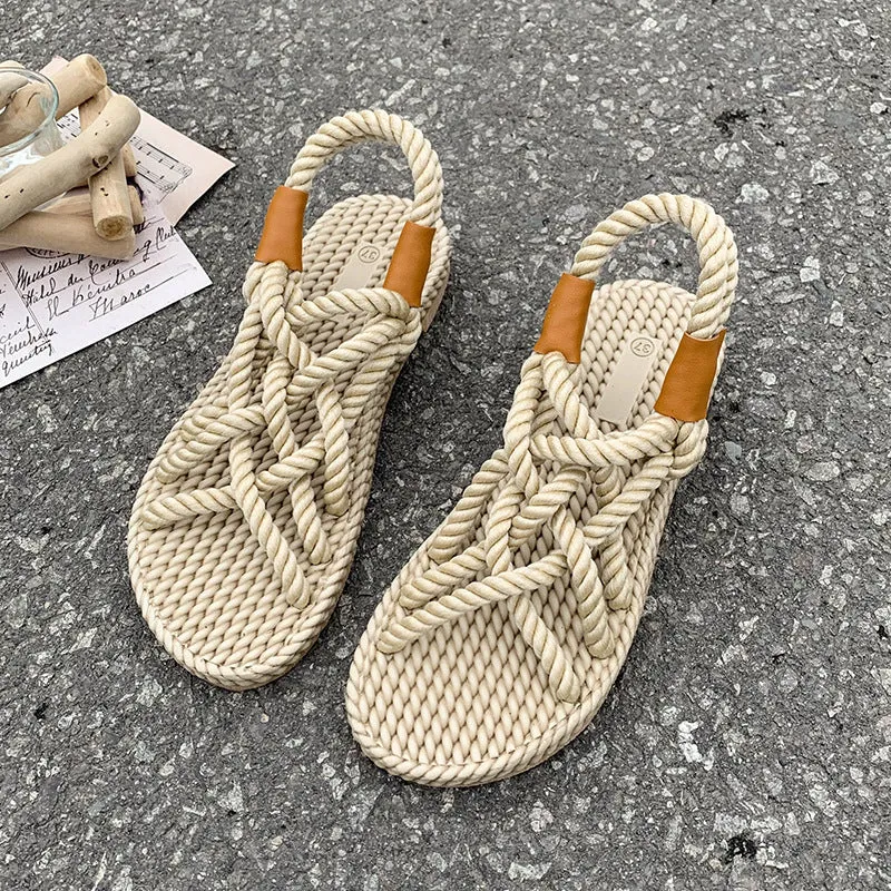 Women's Flat Espadrille Sandals for Stylish and Casual Beach Wear