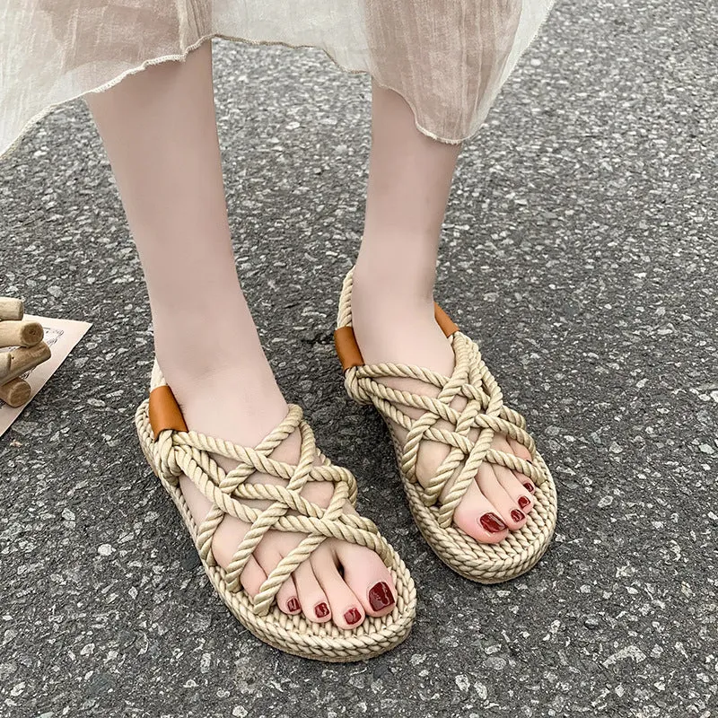 Women's Flat Espadrille Sandals for Stylish and Casual Beach Wear