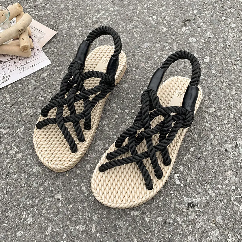 Women's Flat Espadrille Sandals for Stylish and Casual Beach Wear