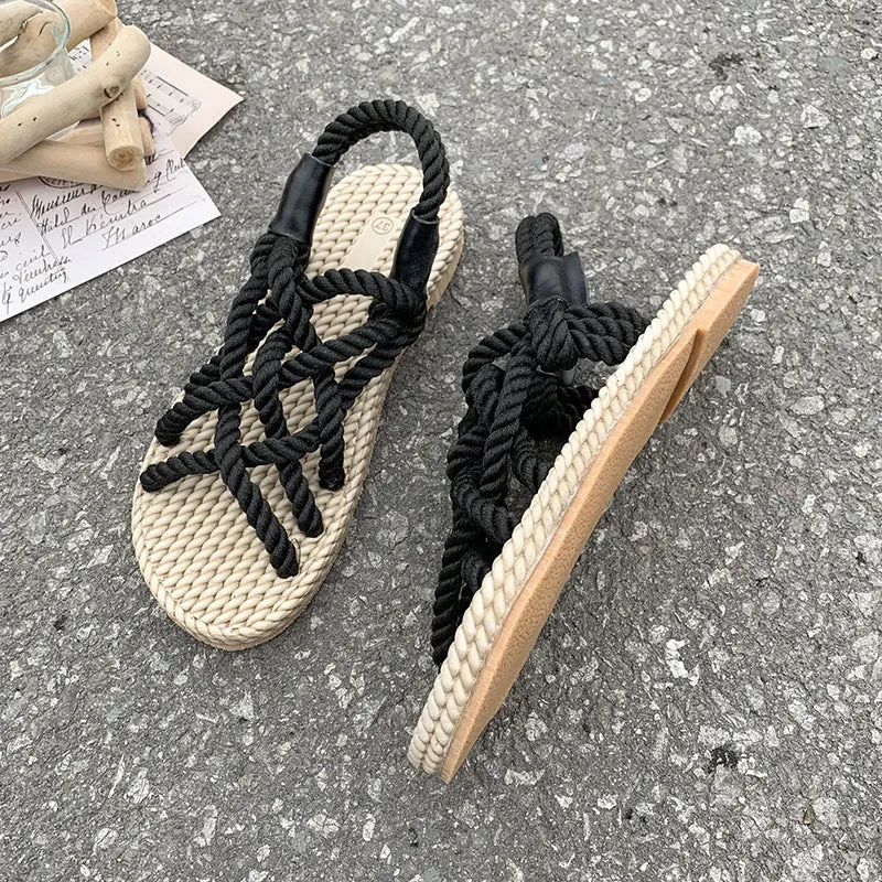 Women's Flat Espadrille Sandals for Stylish and Casual Beach Wear
