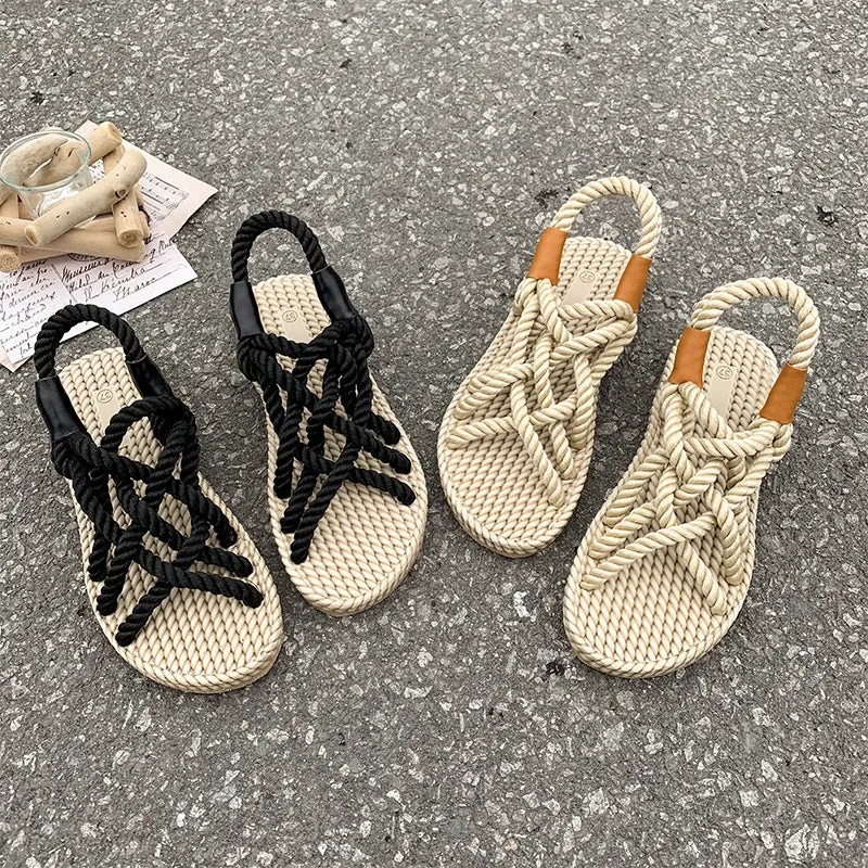 Women's Flat Espadrille Sandals for Stylish and Casual Beach Wear
