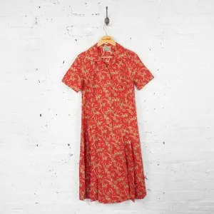 Womens Horses Print Dress - Red - UK 12