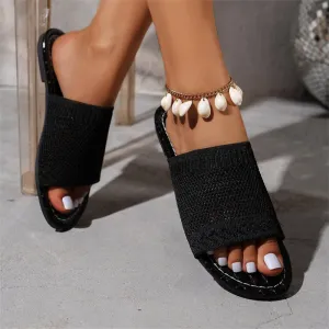 Women's Lightweight Knitted Flat Beach Slippers