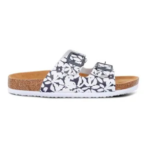 Women's Mia Double Strap Sandals | Navy White Large Floral
