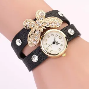 Women's Vintage Leather Auger Butterfly Rivet Watch In 12 Colors!