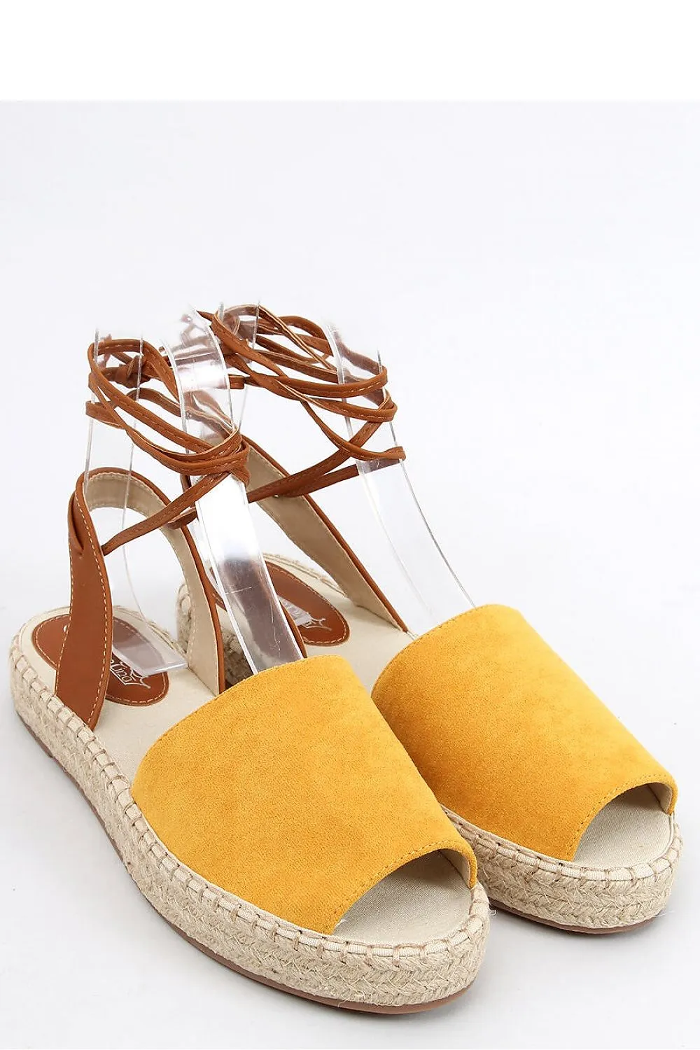 Women's Yellow Espadrilles Sandals Tied Ankle