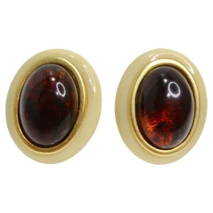 Yves Saint Laurent 1980s Resin Cabochon Earrings