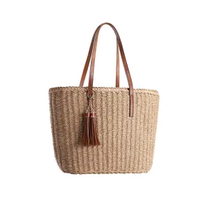 YXILEE M Size Travel Straw Totes Bag For Women, Shoulder Bag for Summer