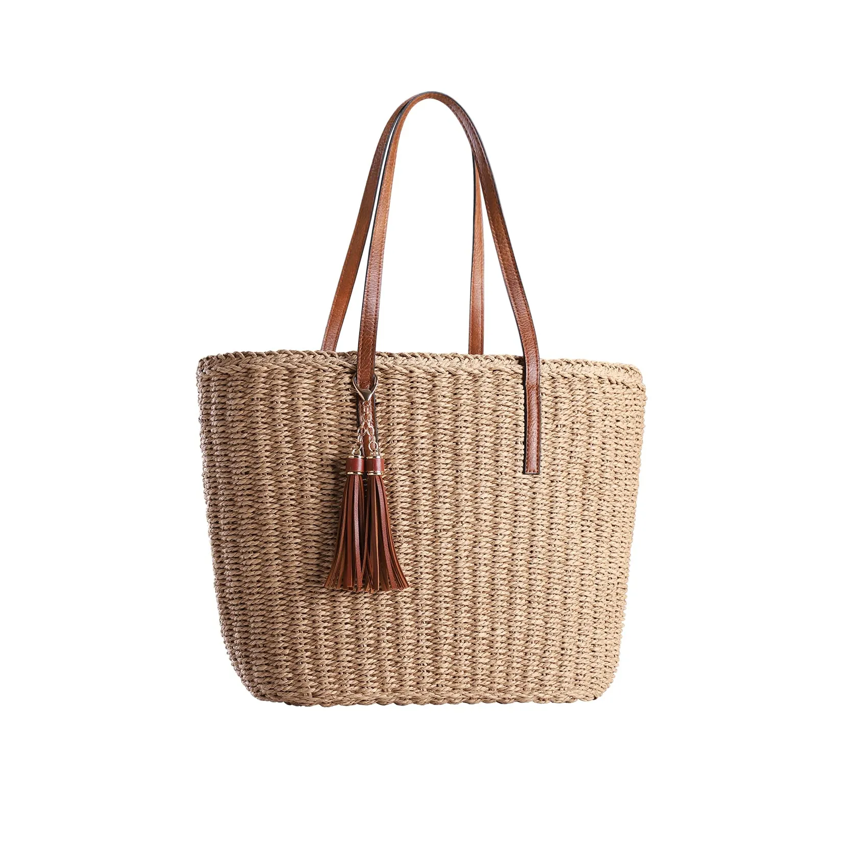 YXILEE M Size Travel Straw Totes Bag For Women, Shoulder Bag for Summer