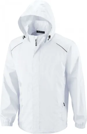 ZUZIFY Men's Seam-Sealed Waterproof Hooded Raincoat Rain Jacket White XL